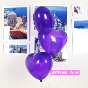 紫色 心形乳膠氣球